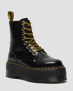 Jadon Max Buttero Leder Plateaustiefel in Schwarz