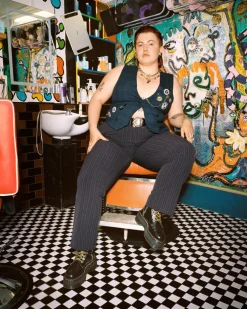 Jadon Max Buttero Leder Plateaustiefel in Schwarz