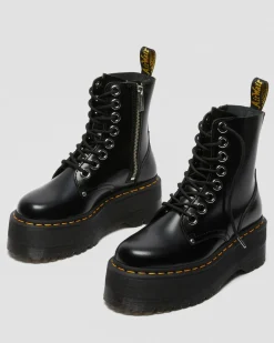 Jadon Max Buttero Leder Plateaustiefel in Schwarz