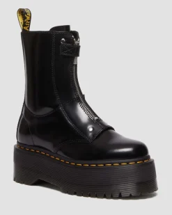 Jetta Hi Max Buttero Leder Plateau Stiefel in Schwarz