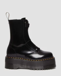 Jetta Hi Max Buttero Leder Plateau Stiefel in Schwarz