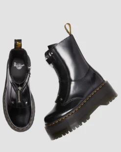 Jetta Hi Max Buttero Leder Plateau Stiefel in Schwarz