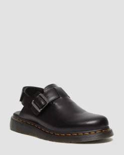 Jorge II Brando Leder Slingback Mules in Schwarz