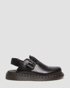 Jorge II Brando Leder Slingback Mules in Schwarz