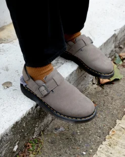 Jorge II Faux Fur Gefütterte Mules in Nickel Grey