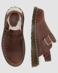 Jorge II Faux Fur Gefütterte Mules in Warm Tan