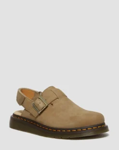 Jorge II Tumbled Nubuck Leder Slingback Mules in Savannah Tan