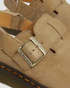 Jorge II Tumbled Nubuck Leder Slingback Mules in Savannah Tan