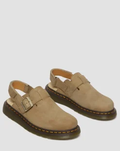 Jorge II Tumbled Nubuck Leder Slingback Mules in Savannah Tan