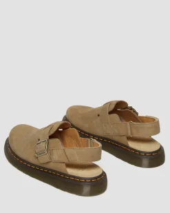 Jorge II Tumbled Nubuck Leder Slingback Mules in Savannah Tan