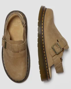 Jorge II Tumbled Nubuck Leder Slingback Mules in Savannah Tan