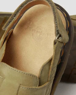 Jorge II Tumbled Nubuck Leder Slingback Mules in Muted Olive