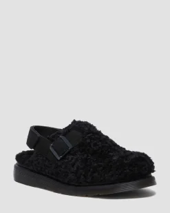Jorge II Wildleder & Borg Mules in Schwarz