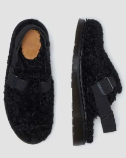 Jorge II Wildleder & Borg Mules in Schwarz
