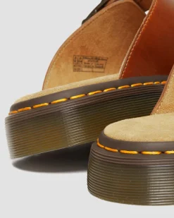 Josef Leder Buckle Slide Sandalen in Oak