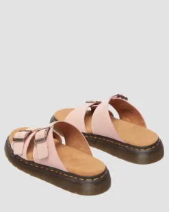 Josef Nubuck Leder Slide Sandalen in Puderrosa