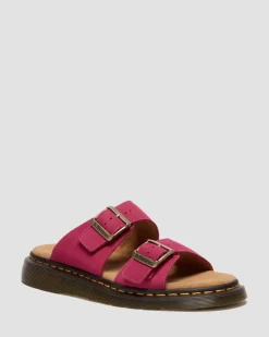 Josef Nubuck Leder Slide Sandalen in Pink