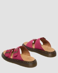 Josef Nubuck Leder Slide Sandalen in Pink