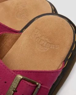 Josef Nubuck Leder Slide Sandalen in Pink
