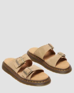 Josef Wildleder Slide Sandalen in Tan