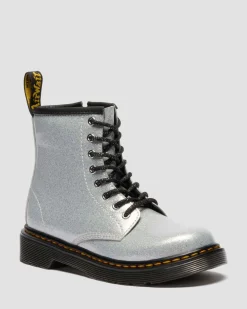 JUNIOR 1460 GLITZER LACKLEDER STIEFEL in Silber