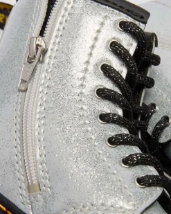JUNIOR 1460 GLITZER LACKLEDER STIEFEL in Silber