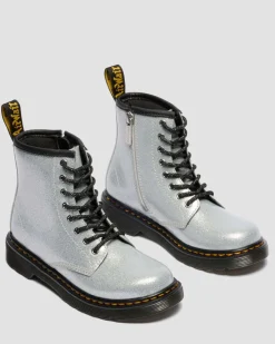 JUNIOR 1460 GLITZER LACKLEDER STIEFEL in Silber