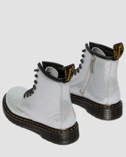 JUNIOR 1460 GLITZER LACKLEDER STIEFEL in Silber