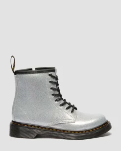 JUNIOR 1460 GLITZER LACKLEDER STIEFEL in Silber