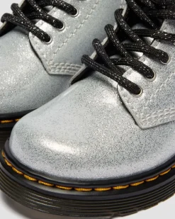 JUNIOR 1460 GLITZER LACKLEDER STIEFEL in Silber