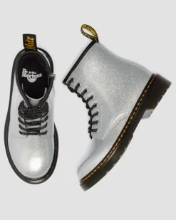 JUNIOR 1460 GLITZER LACKLEDER STIEFEL in Silber
