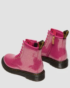 JUNIOR 1460 GLITZER LACKLEDER STIEFEL in Pink, Silber & Gold