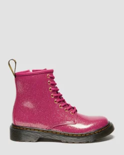 JUNIOR 1460 GLITZER LACKLEDER STIEFEL in Pink, Silber & Gold