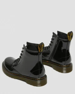 Junior 1460 Lacklederstiefel in Schwarz