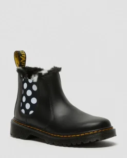 Junior 2976 Leonore Chelsea Boots aus Leder mit Kunstfellfutter in Schwarz