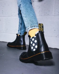 Junior 2976 Leonore Chelsea Boots aus Leder mit Kunstfellfutter in Schwarz