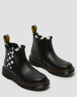 Junior 2976 Leonore Chelsea Boots aus Leder mit Kunstfellfutter in Schwarz