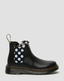 Junior 2976 Leonore Chelsea Boots aus Leder mit Kunstfellfutter in Schwarz