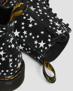 Junior 1460 Pascal Star Suede Lace Up Boots in Schwarz