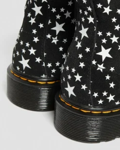 Junior 1460 Pascal Star Suede Lace Up Boots in Schwarz
