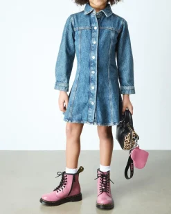 Junior 1460 Patent Lamper Leder Stiefel in Dms Pink