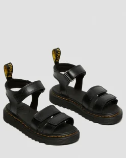 Junior Klaire Leder Riemen Sandalen in Schwarz