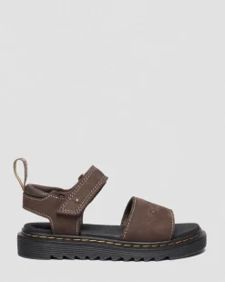 Junior Marlowe Flower Nubuck Riemensandalen in Dunkelbraun