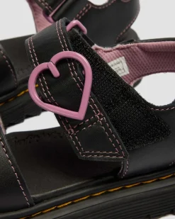 Junior Marlowe Ii Glitzer Herz Leder Schuhe in Schwarz