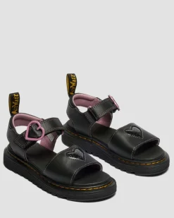 Junior Marlowe Ii Glitzer Herz Leder Schuhe in Schwarz