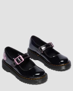 Junior Mary Jane Bex Patent Lamper Leder Schuhe in Schwarz