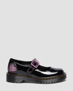 Junior Mary Jane Bex Patent Lamper Leder Schuhe in Schwarz