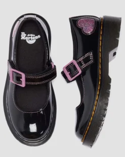 Junior Mary Jane Bex Patent Lamper Leder Schuhe in Schwarz