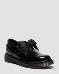 JUNIOR POLLEY II BOW LACKLEDER MARY JANE SCHUHE in Schwarz