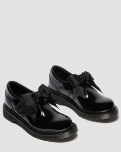 JUNIOR POLLEY II BOW LACKLEDER MARY JANE SCHUHE in Schwarz